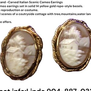 Gold Cameo Earrings
